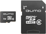 Micro SD (TransFlash) 8 Gb Qumo class 6 с адаптером